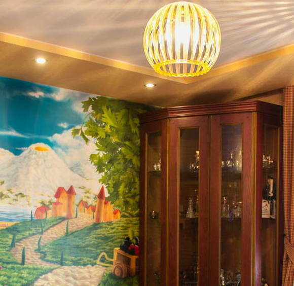 mural on the kitchen