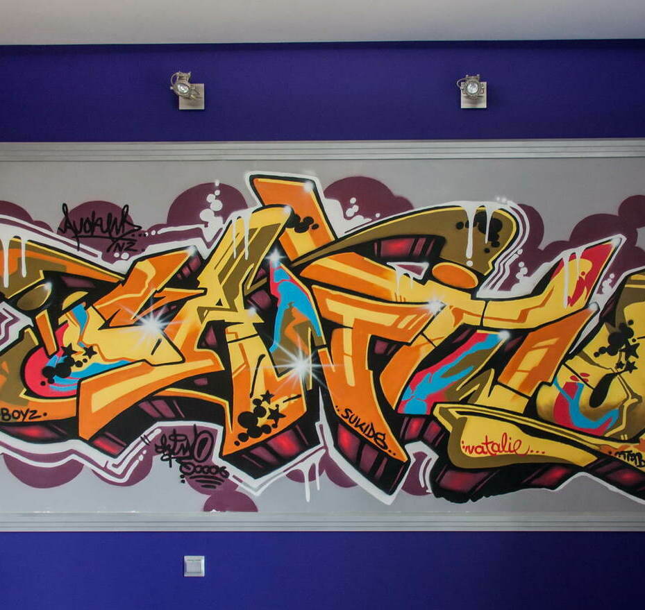 graffity mural in the kids room in Perth 