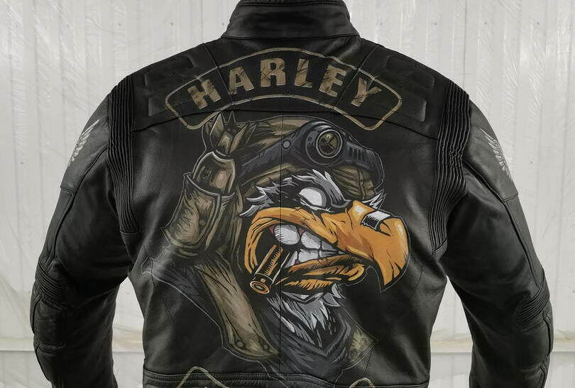 airbrush artwork on leather jacket in Perth 