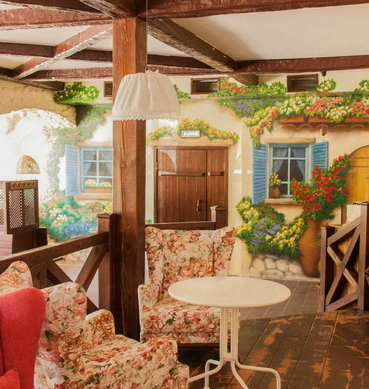 mural in cafe