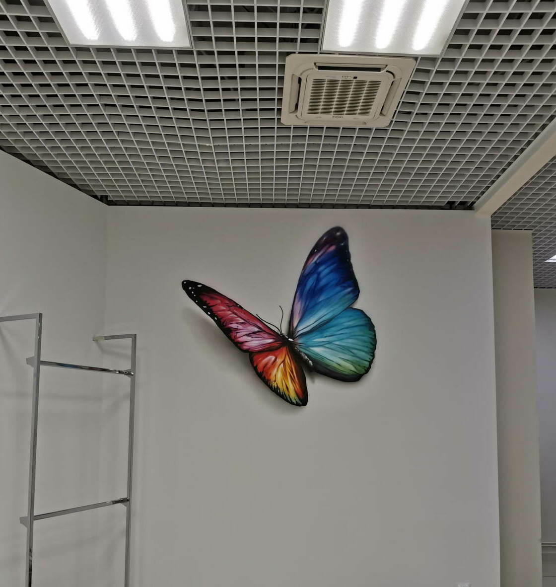 3D art mural on the wall butterfly