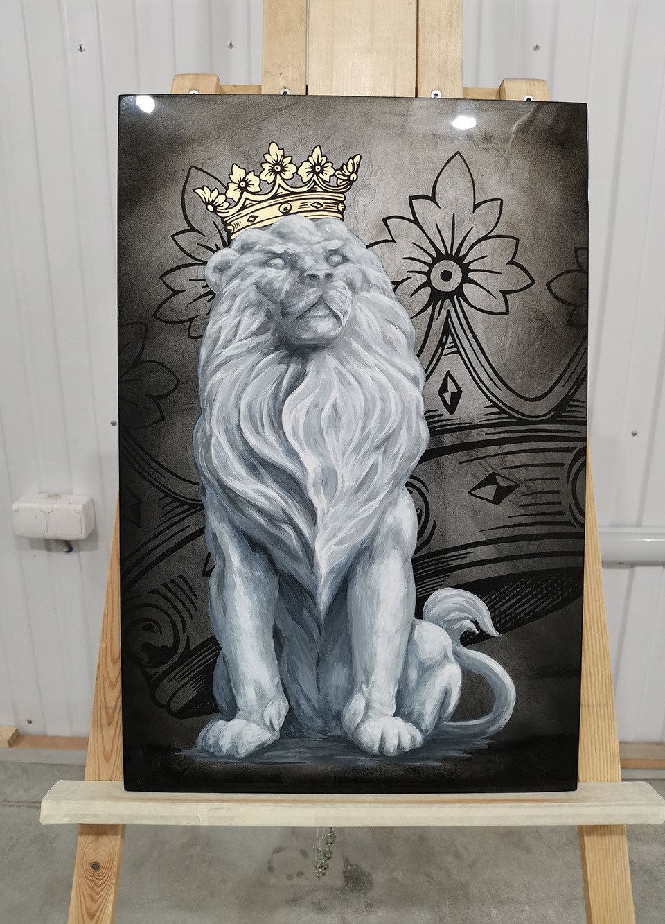 painting on canvas king lion