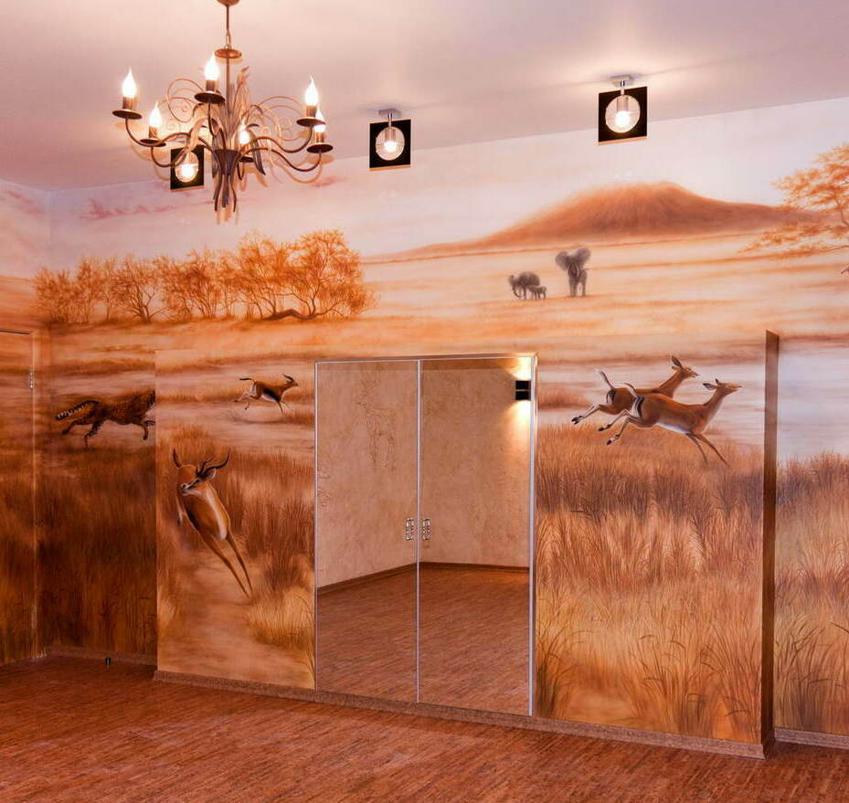 mural in the kids room