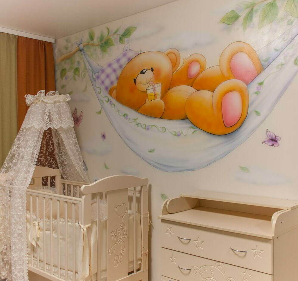 teddy bear wall art childrens room perth 