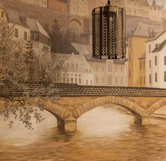mural in the kitchen bavarian city