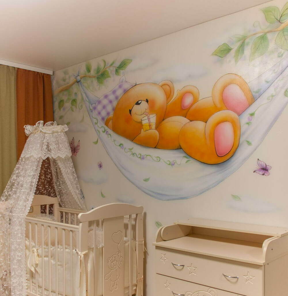 teddy bear wall art childrens room perth 