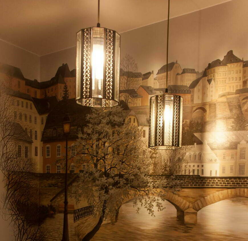 mural in the kitchen - Bavarian city