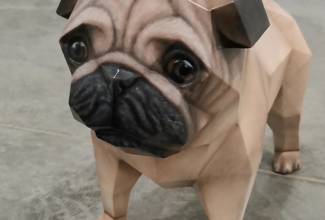 polygonal metal dog 